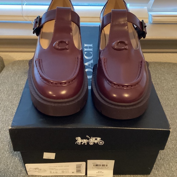 COACH Women's Liv Leather Mary Jane Flats, size 8.5 - Picture 9 of 13